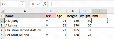 Adding Excel Formula