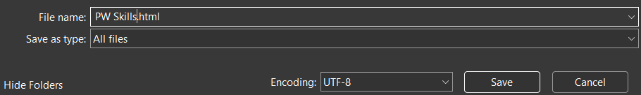 List Of HTML Editor You Can Use 6 Saving an HTML file
