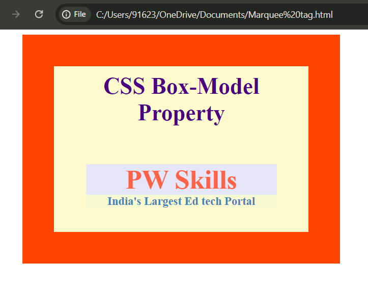 CSS Box Model Example