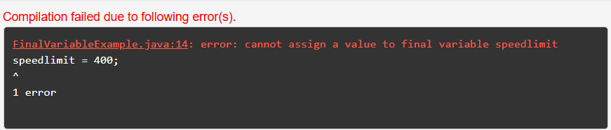 final java keyword 
