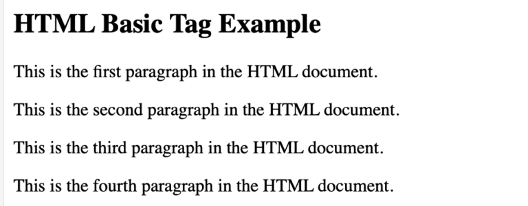 Html Basic Tag - List, Examples, Types