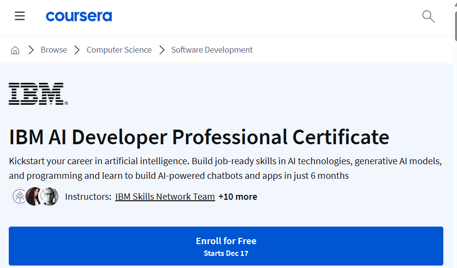 ai certificate course