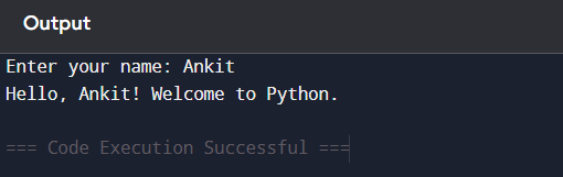 python introduction output 