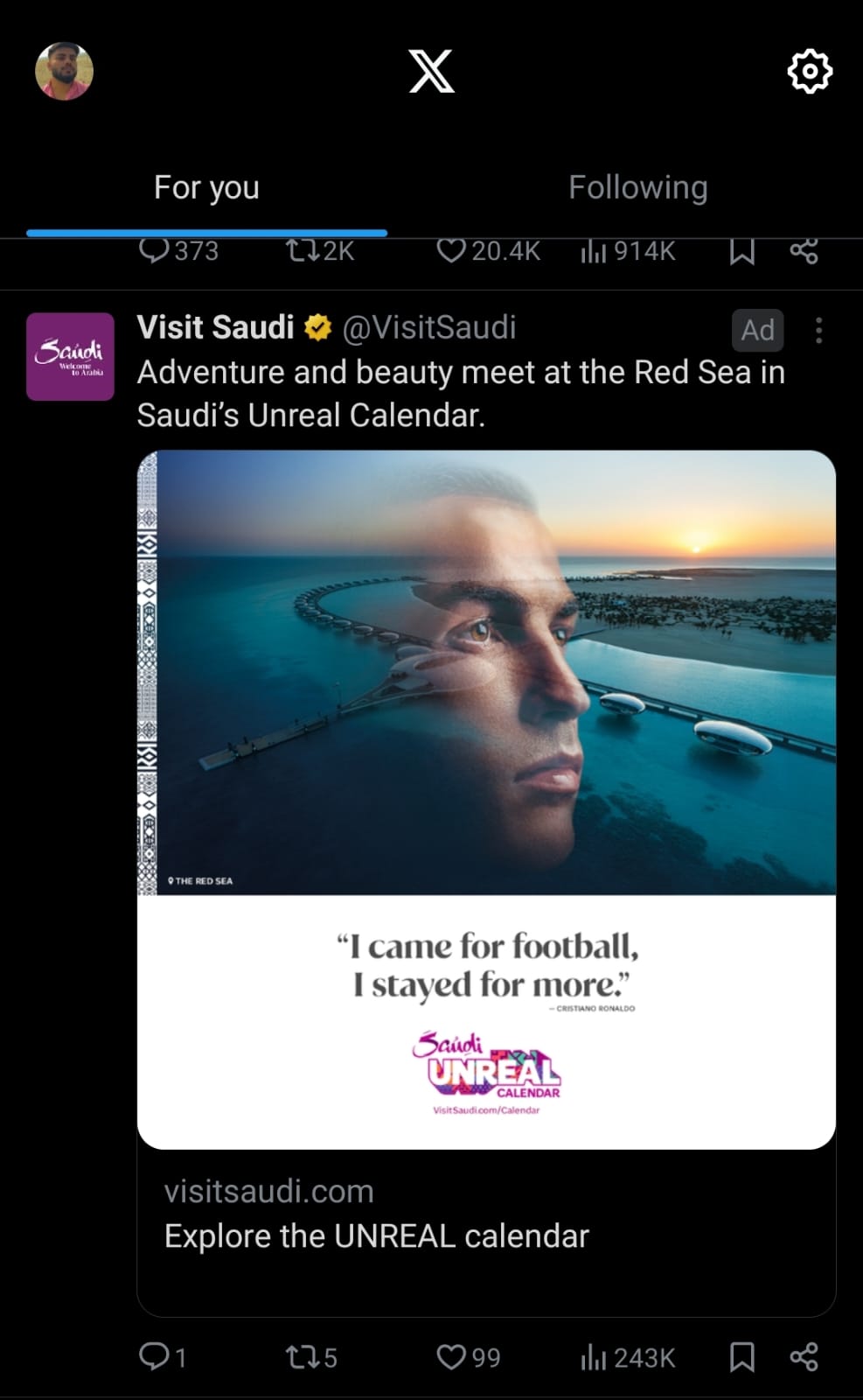 Twitter ads example