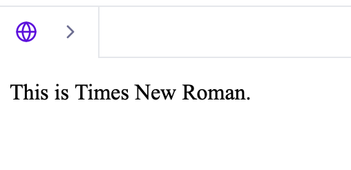Serif Fonts: Times New Roman